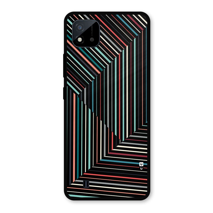Angulars Stripes Metal Back Case for Realme C11 2021