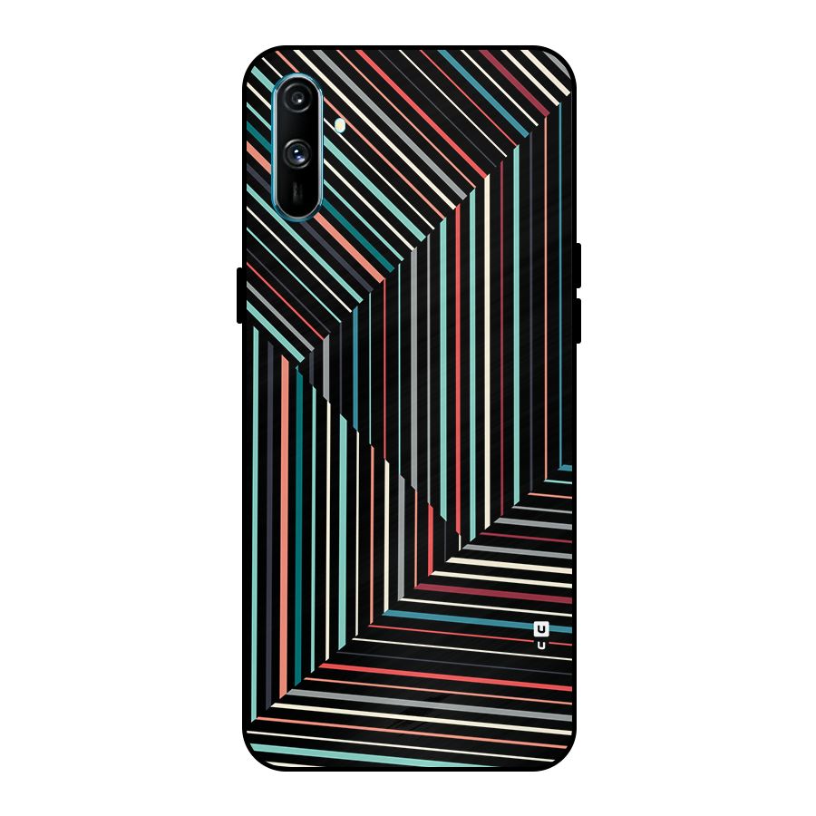 Angulars Stripes Metal Back Case for Realme C3