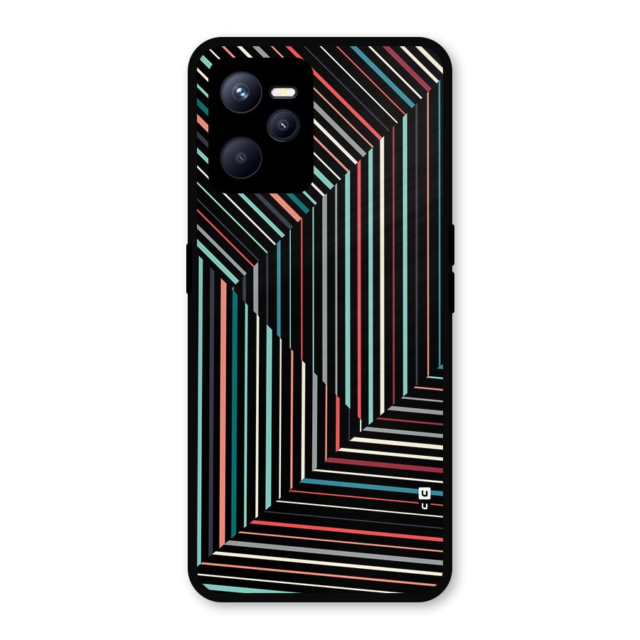 Angulars Stripes Metal Back Case for Realme C35