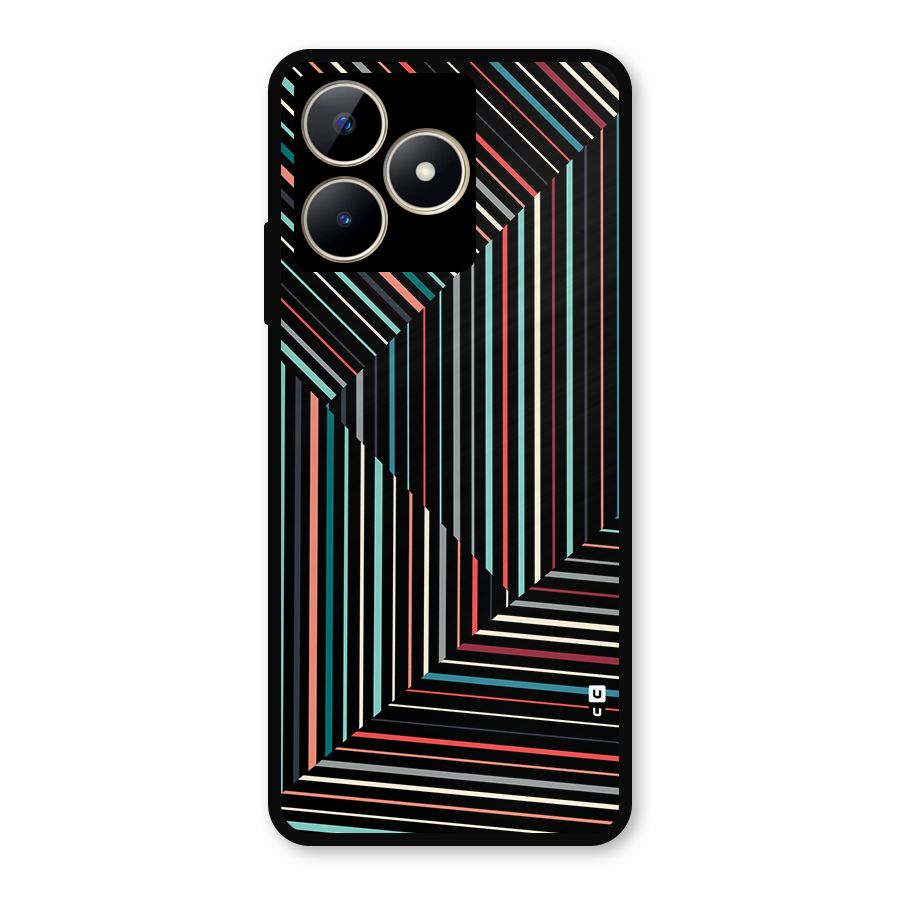 Angulars Stripes Metal Back Case for Realme C53