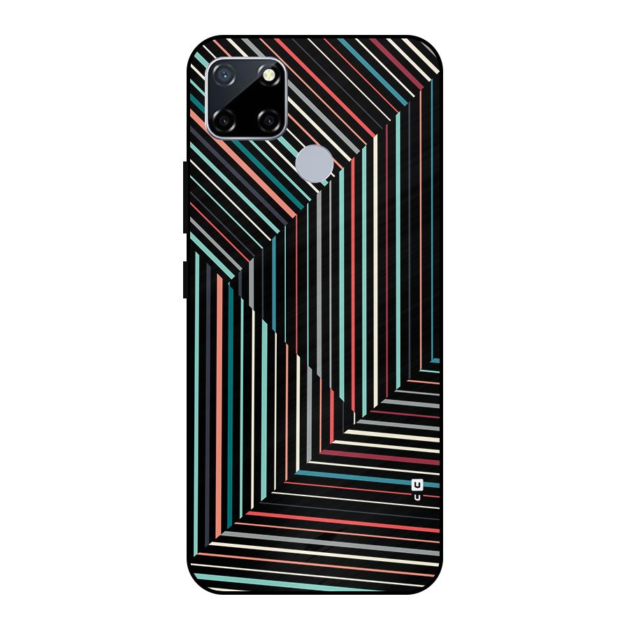 Angulars Stripes Metal Back Case for Realme Narzo 20