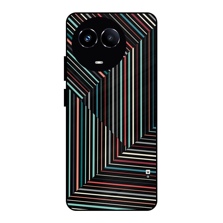 Angulars Stripes Metal Back Case for Realme Narzo 60X