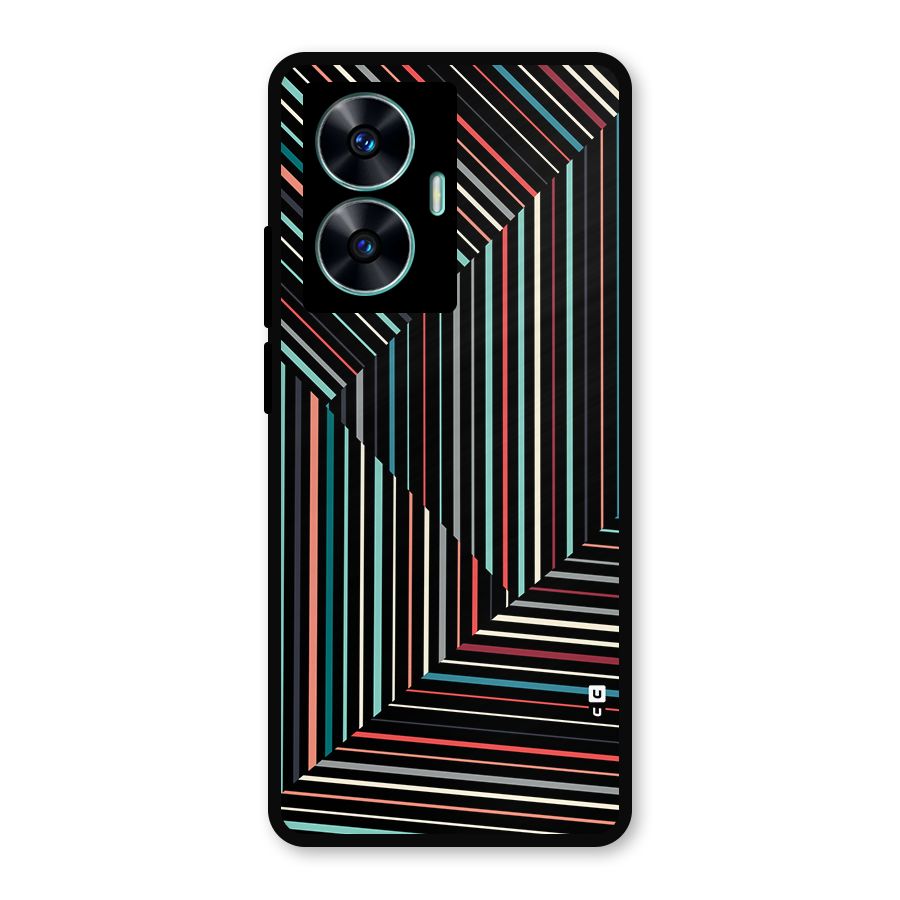 Angulars Stripes Metal Back Case for Realme Narzo N55