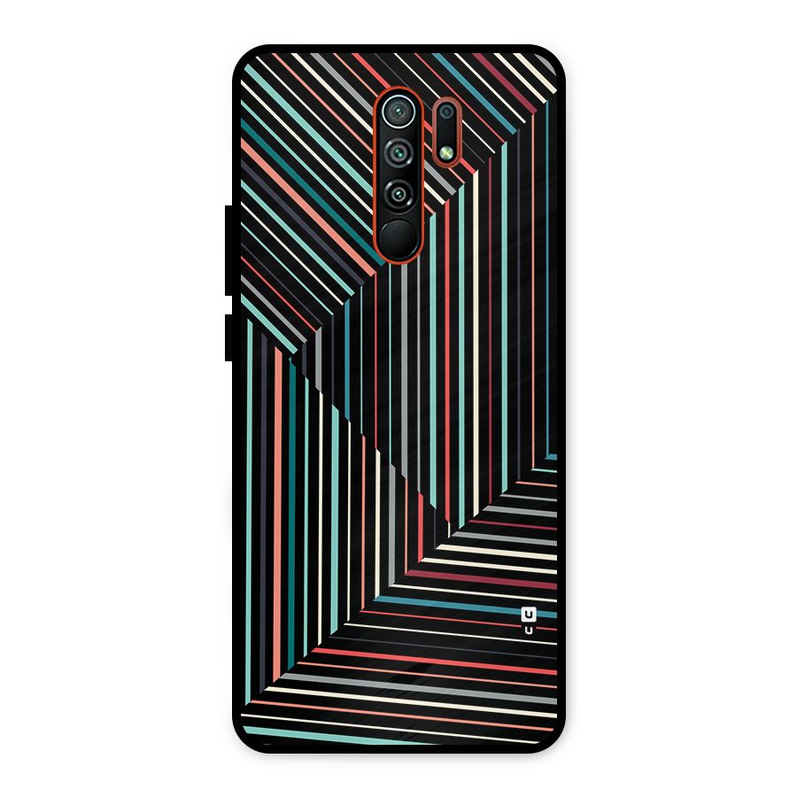 Angulars Stripes Metal Back Case for Redmi 9 Prime