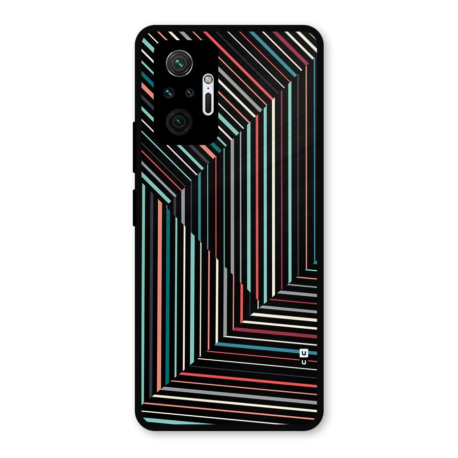 Angulars Stripes Metal Back Case for Redmi Note 10 Pro Max