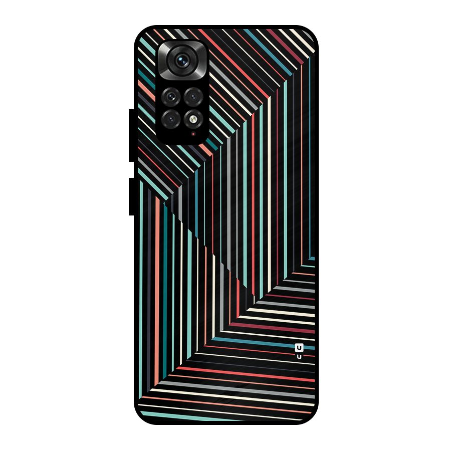 Angulars Stripes Metal Back Case for Redmi Note 11 Pro