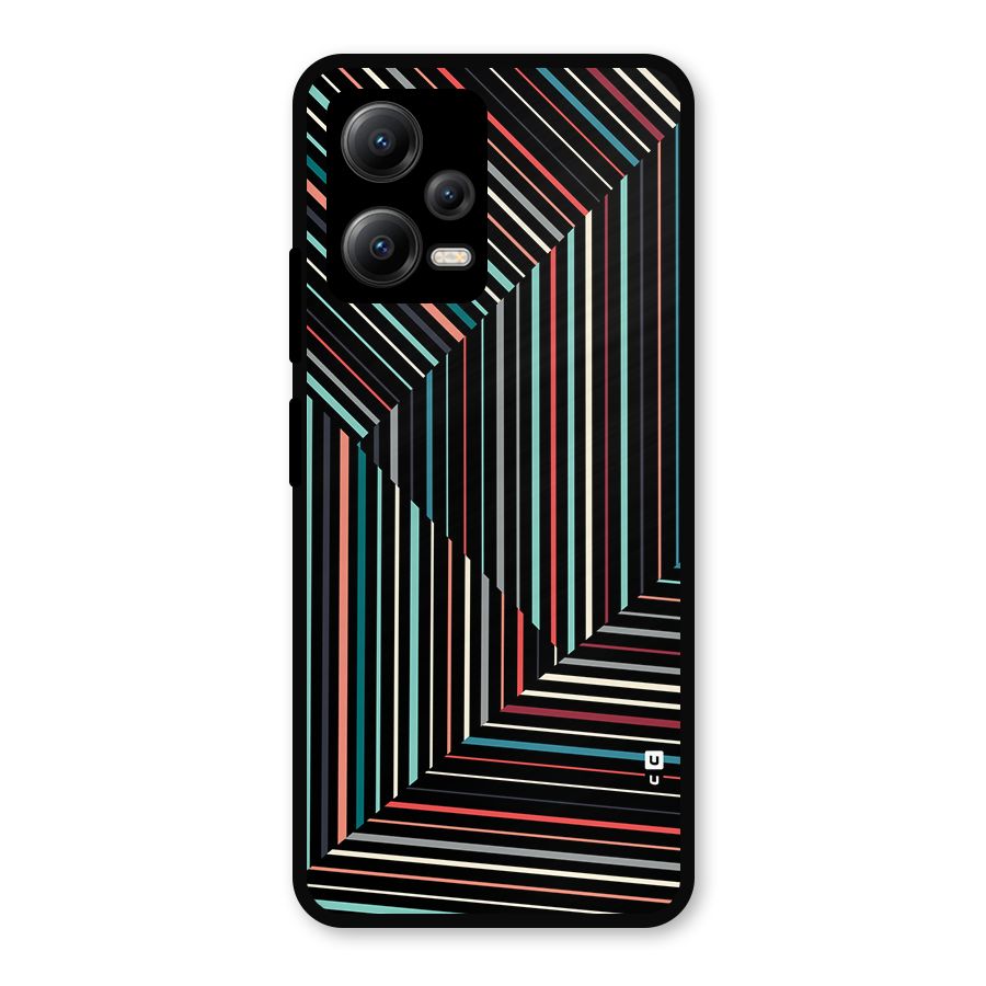 Angulars Stripes Metal Back Case for Redmi Note 12 5G