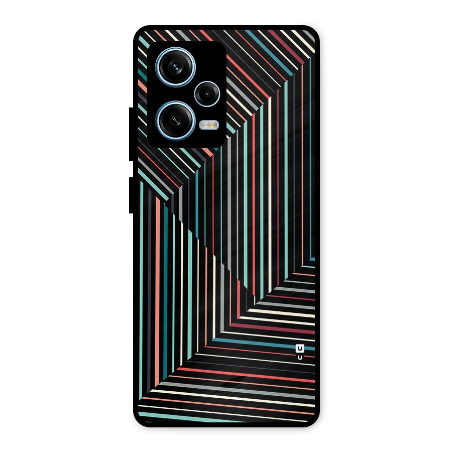 Angulars Stripes Metal Back Case for Redmi Note 12 Pro
