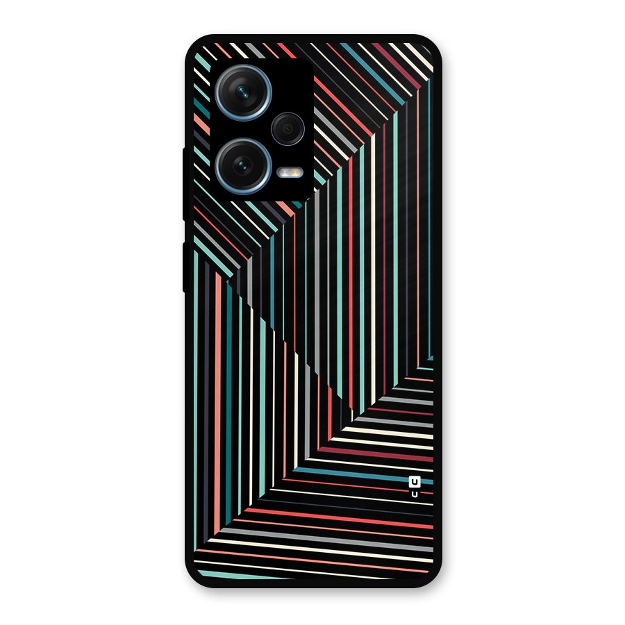 Angulars Stripes Metal Back Case for Redmi Note 12 Pro Plus 5G