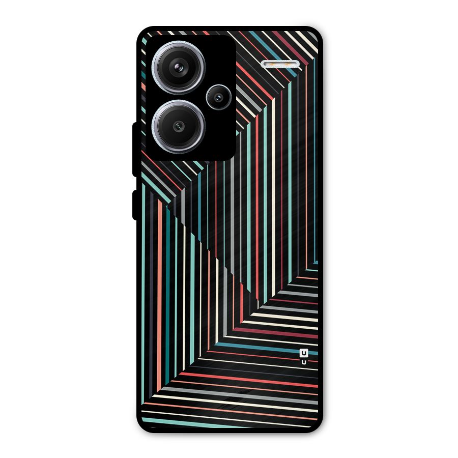 Angulars Stripes Metal Back Case for Redmi Note 13 Pro Plus
