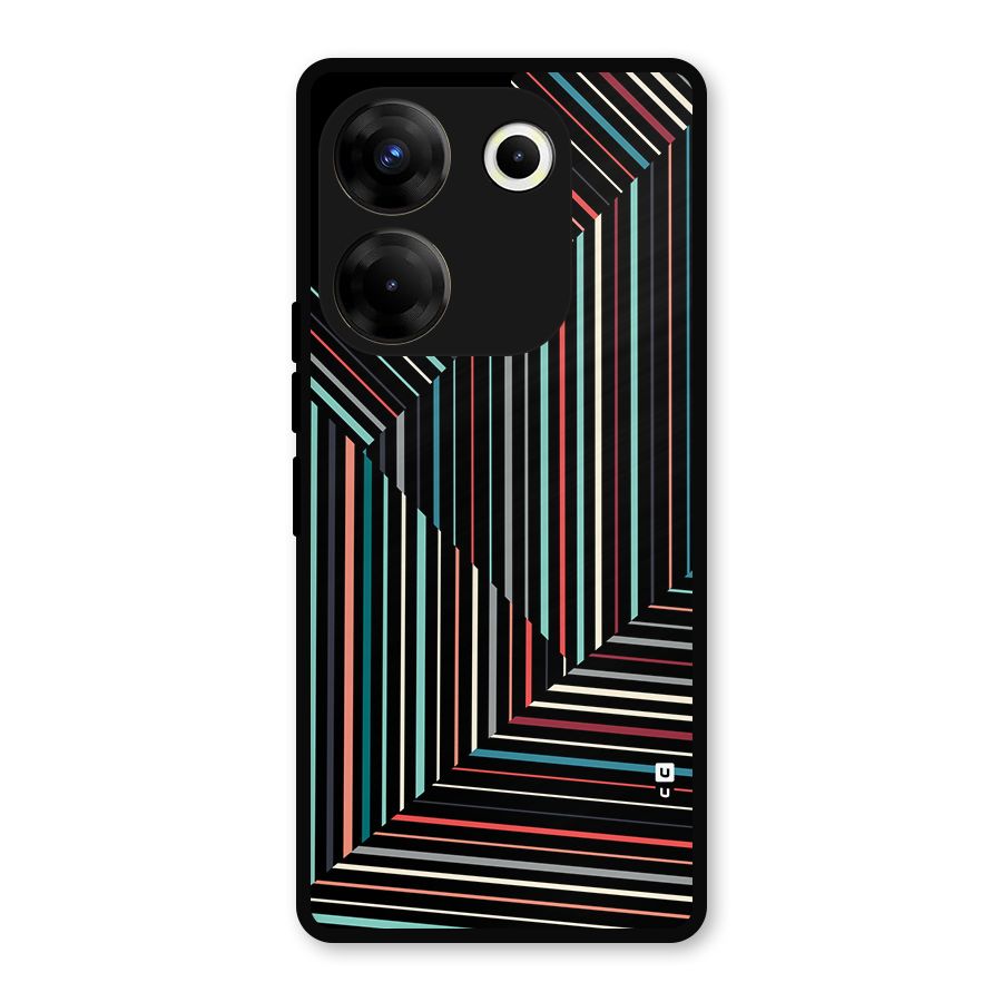 Angulars Stripes Metal Back Case for Tecno Camon 20