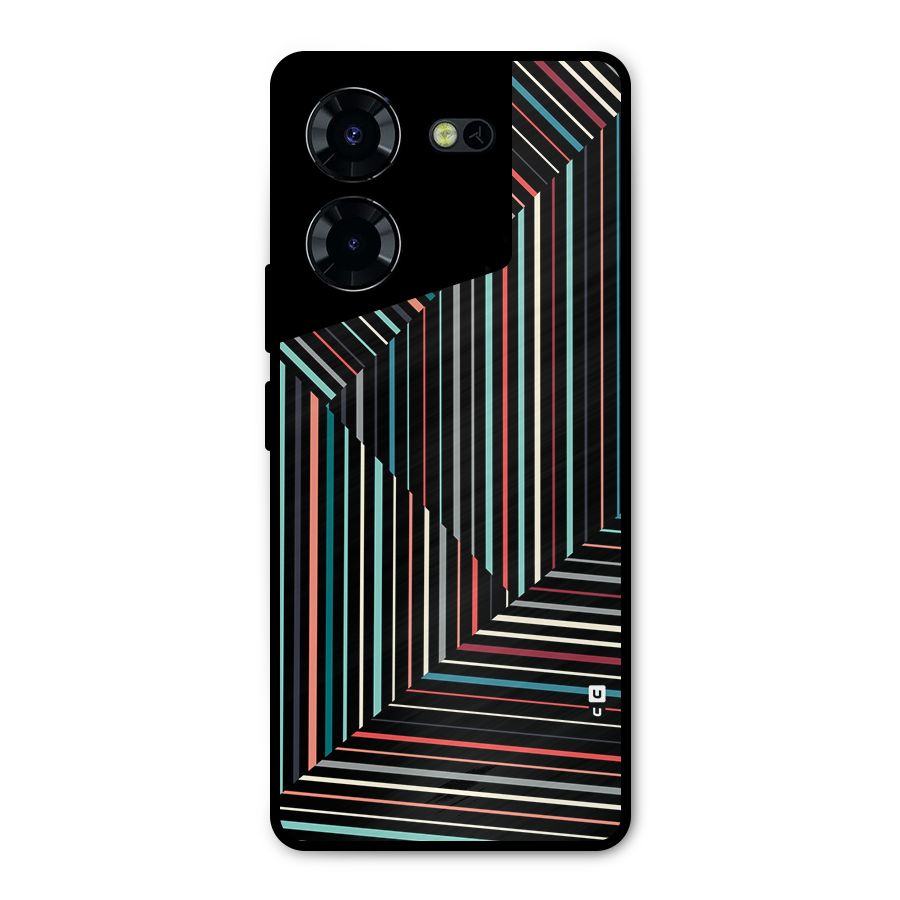 Angulars Stripes Metal Back Case for Tecno Pova 5 Pro 5G
