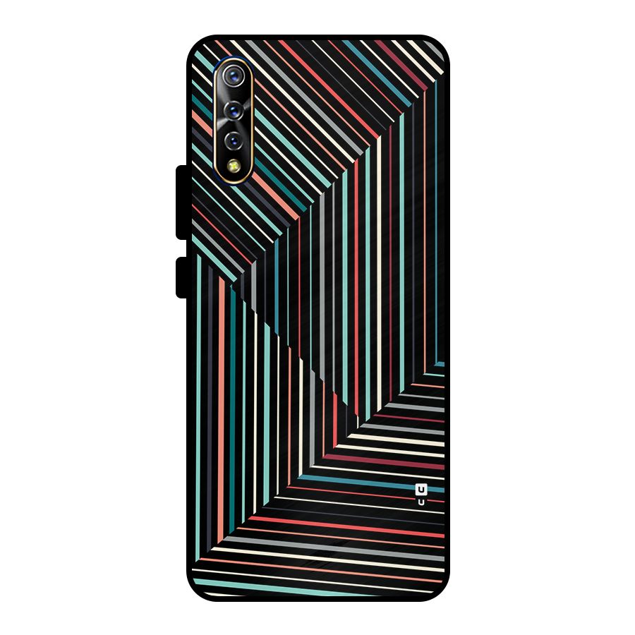 Angulars Stripes Metal Back Case for Vivo S1