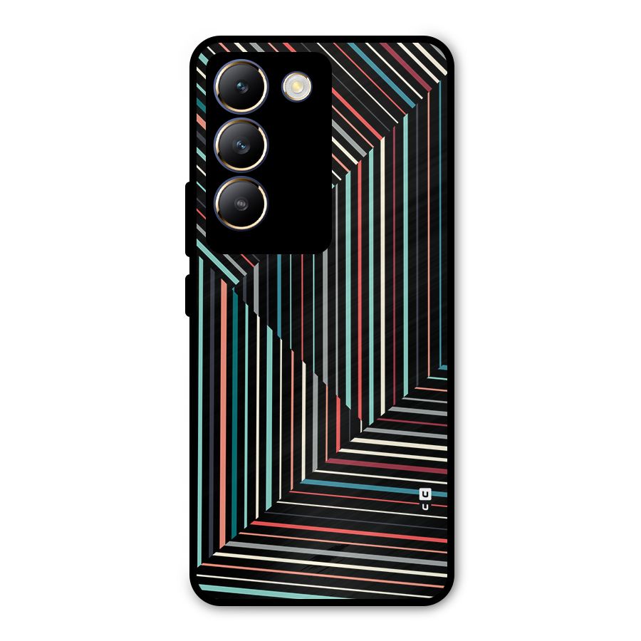 Angulars Stripes Metal Back Case for Vivo T3 5G
