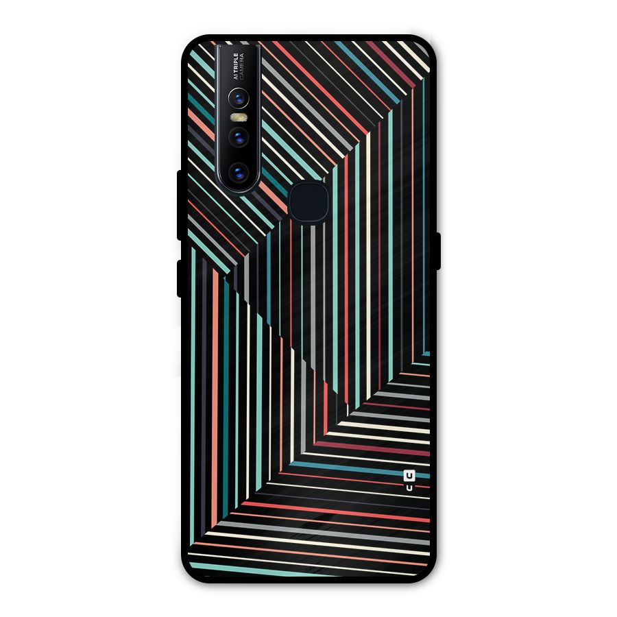 Angulars Stripes Metal Back Case for Vivo V15