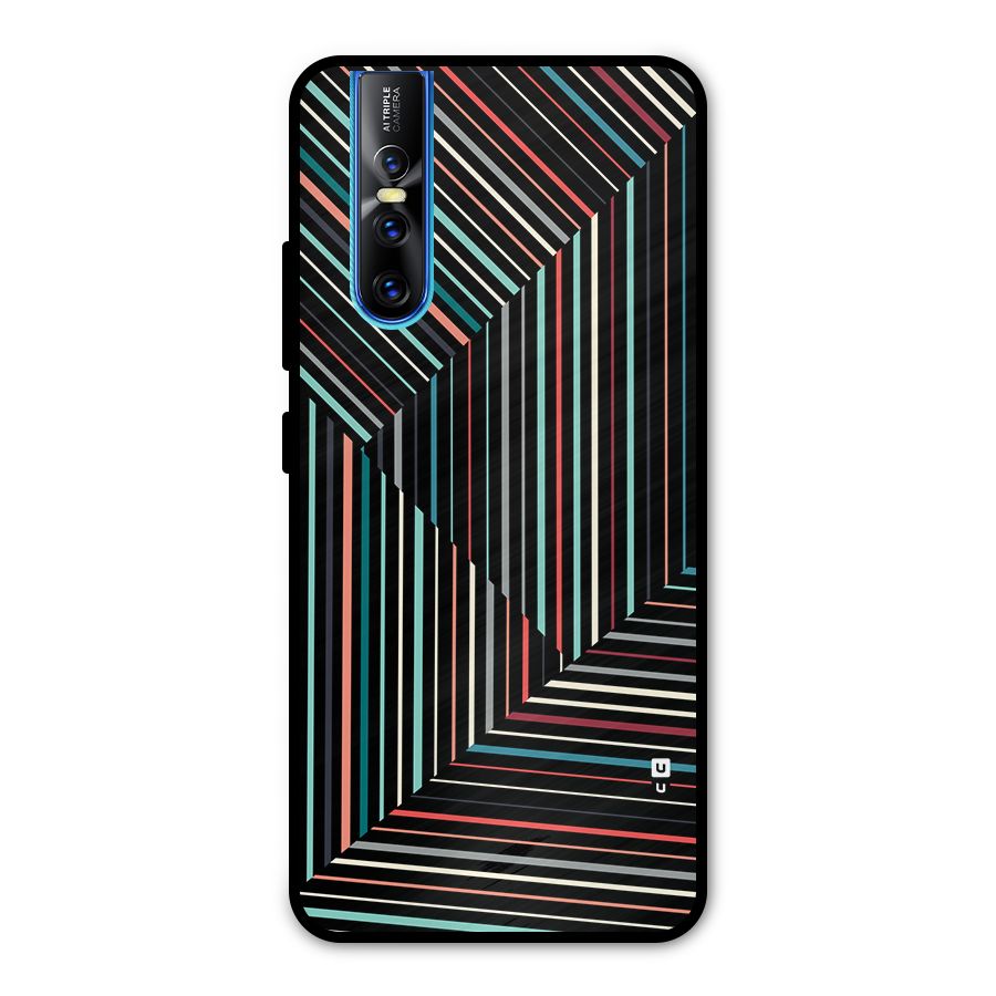 Angulars Stripes Metal Back Case for Vivo V15 Pro