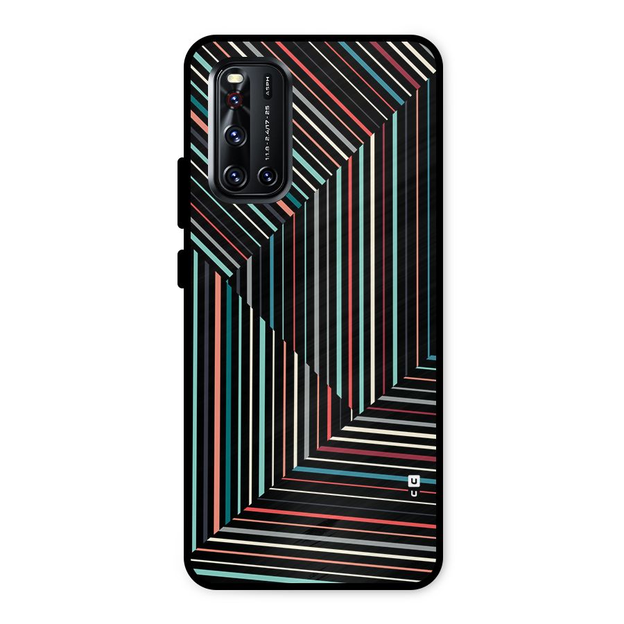 Angulars Stripes Metal Back Case for Vivo V19