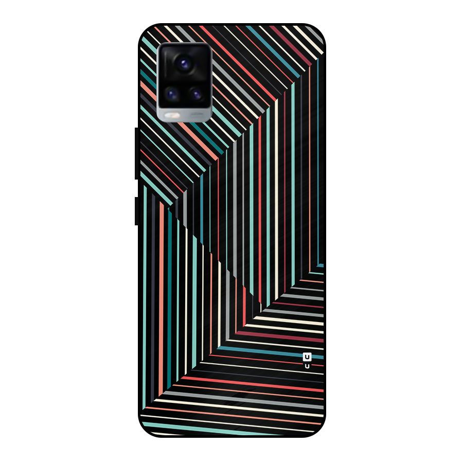 Angulars Stripes Metal Back Case for Vivo V20