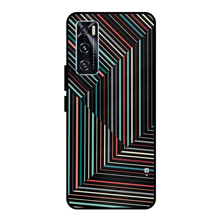 Angulars Stripes Metal Back Case for Vivo V20 SE