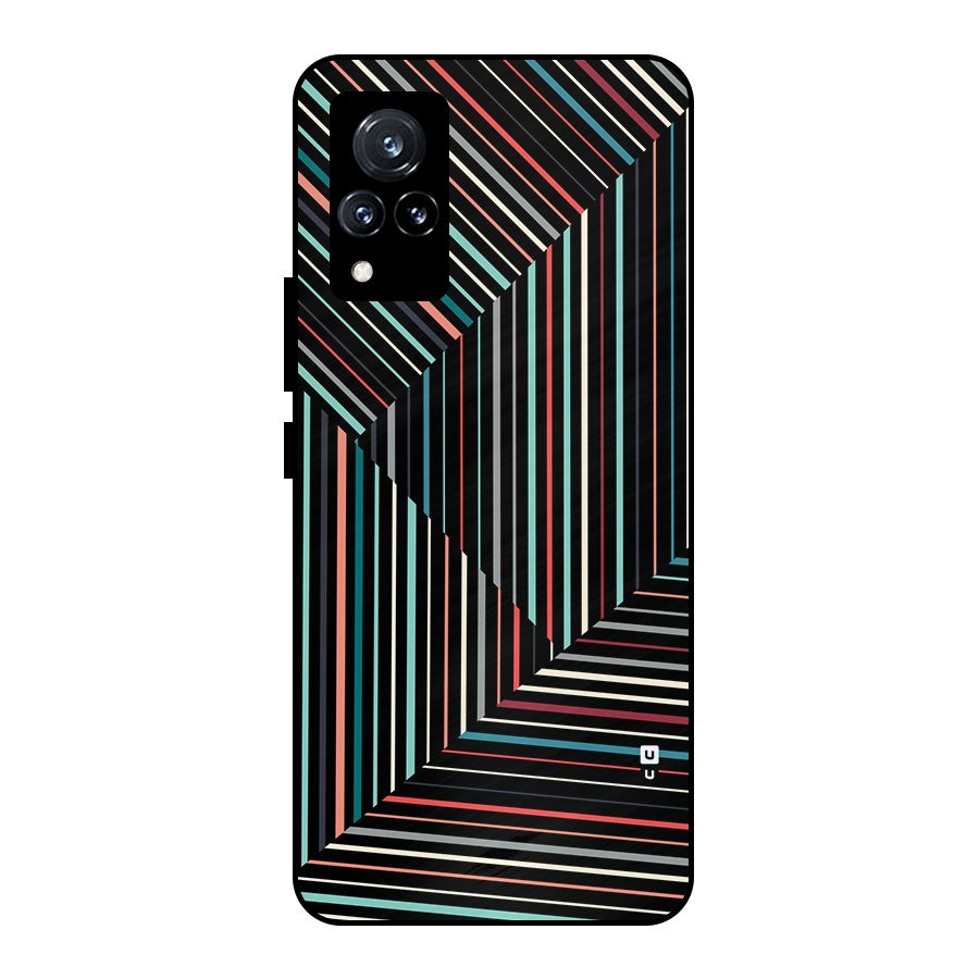 Angulars Stripes Metal Back Case for Vivo V21 5G