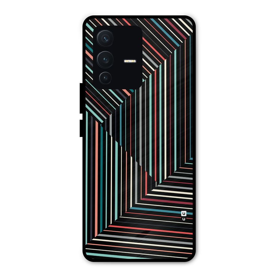 Angulars Stripes Metal Back Case for Vivo V23 Pro
