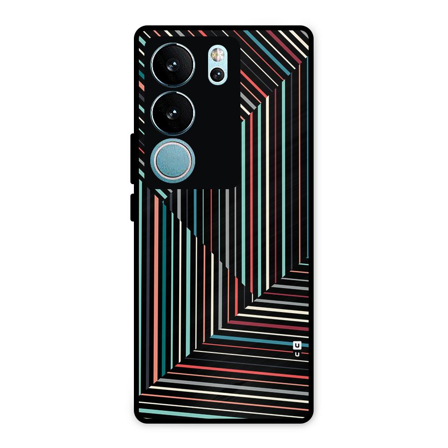 Angulars Stripes Metal Back Case for Vivo V29 Pro