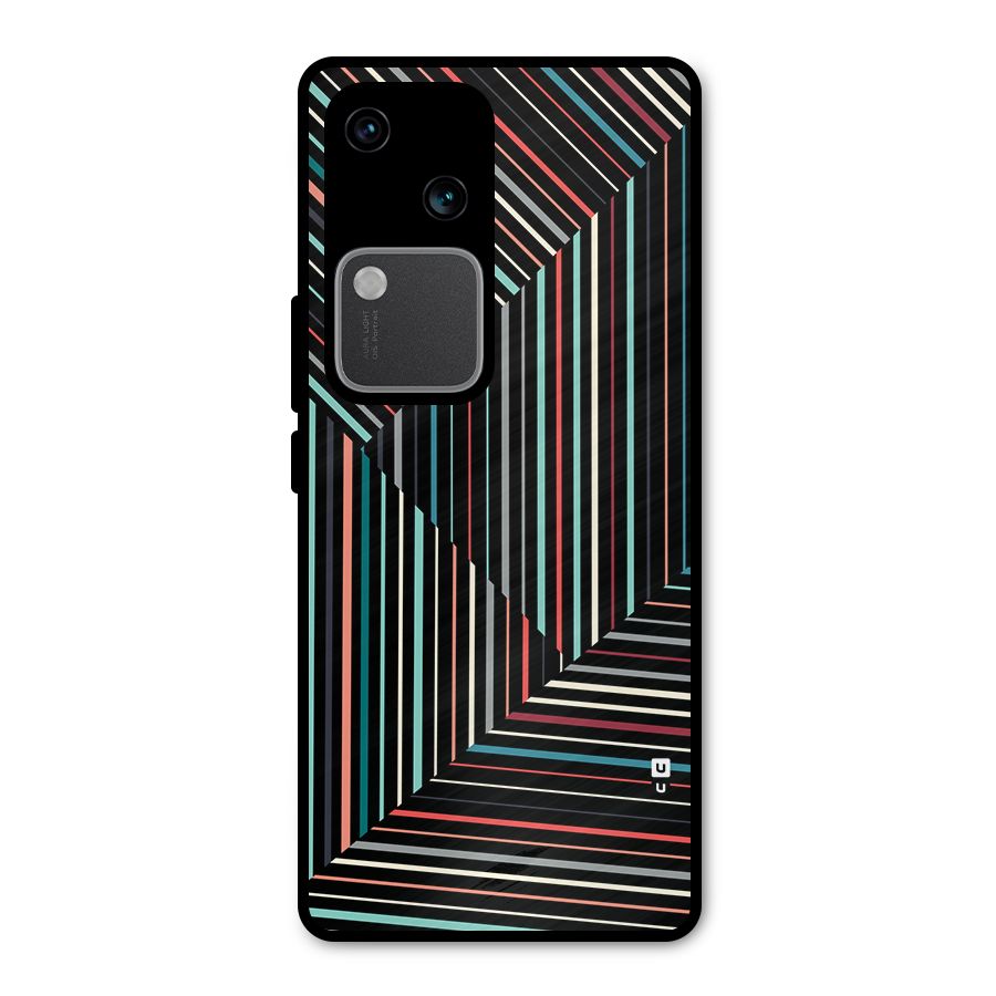 Angulars Stripes Metal Back Case for Vivo V30 Pro