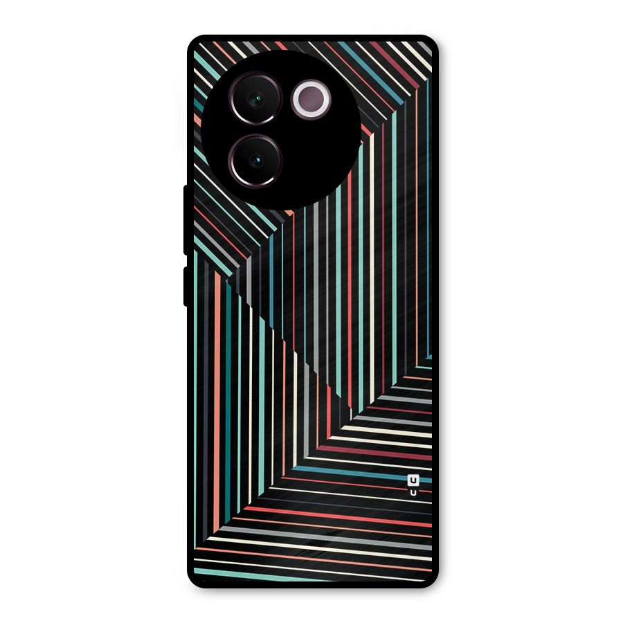 Angulars Stripes Metal Back Case for Vivo V30e