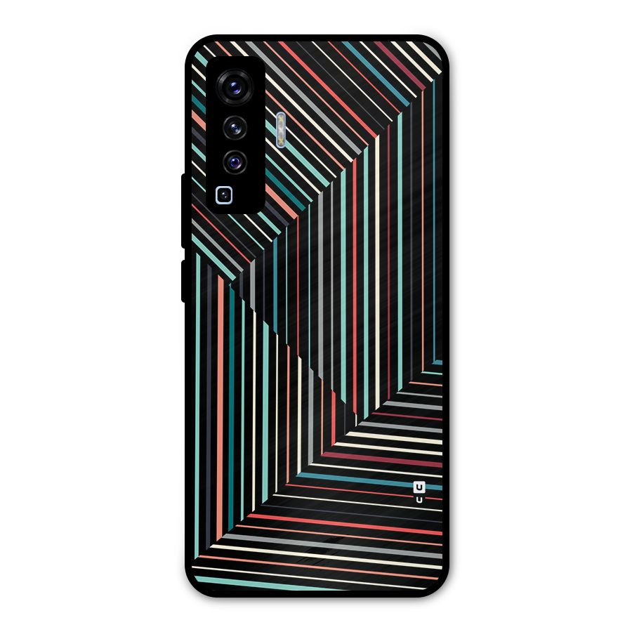 Angulars Stripes Metal Back Case for Vivo X50