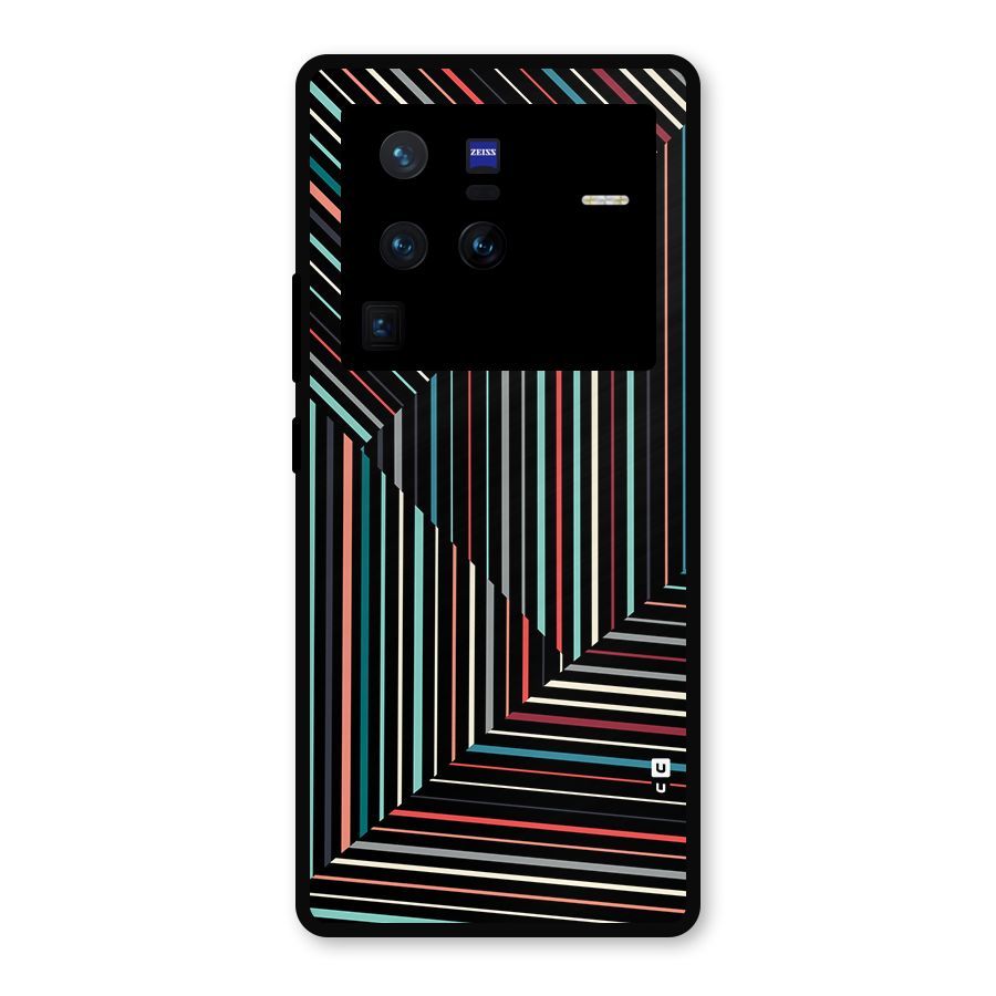 Angulars Stripes Metal Back Case for Vivo X80 Pro