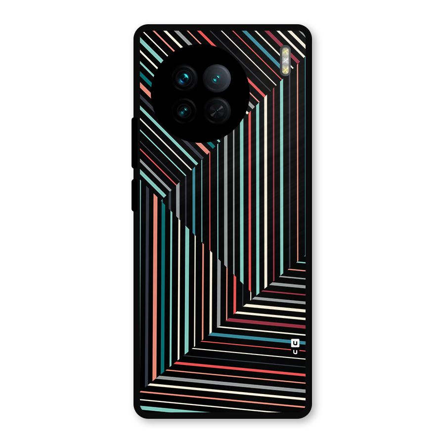 Angulars Stripes Metal Back Case for Vivo X90