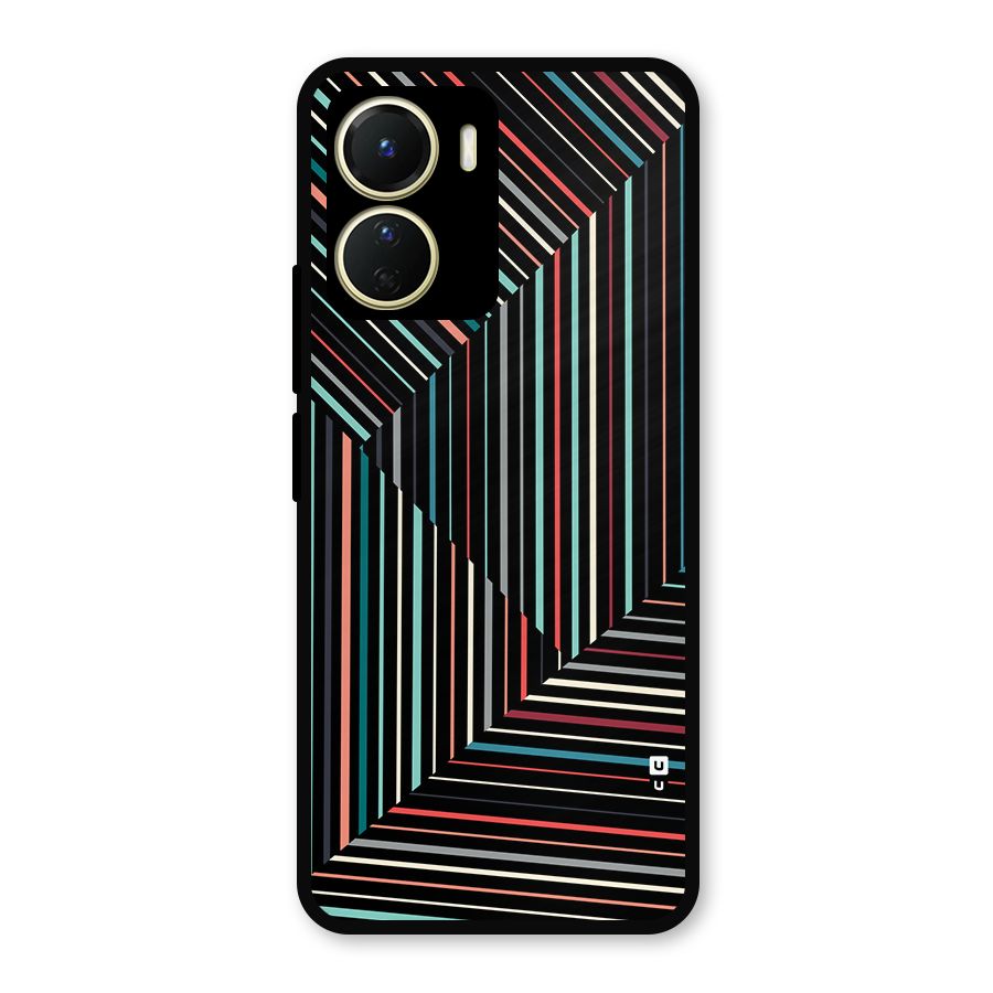 Angulars Stripes Metal Back Case for Vivo Y16