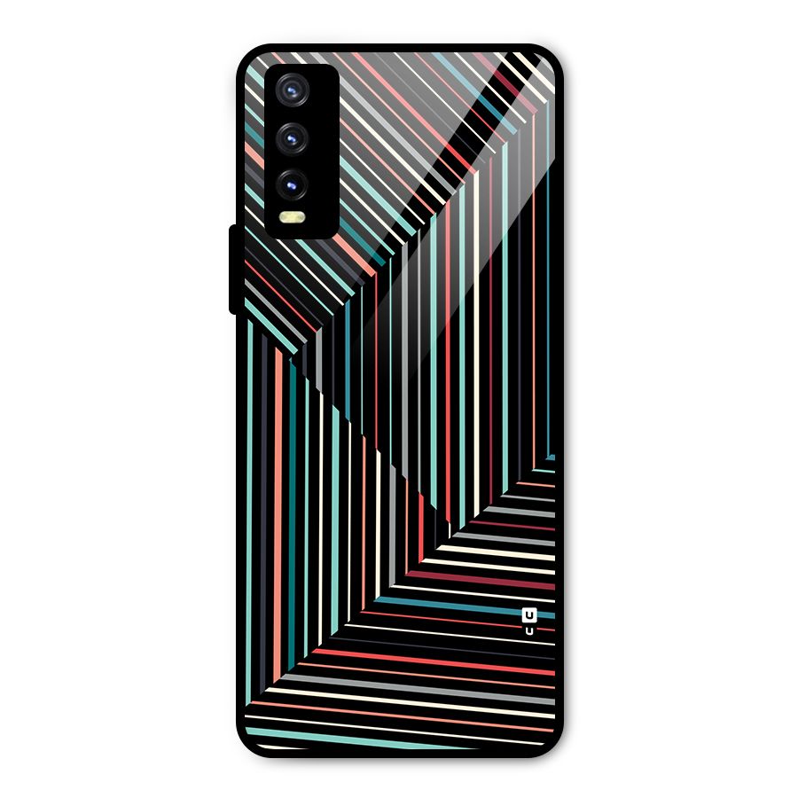 Angulars Stripes Metal Back Case for Vivo Y20