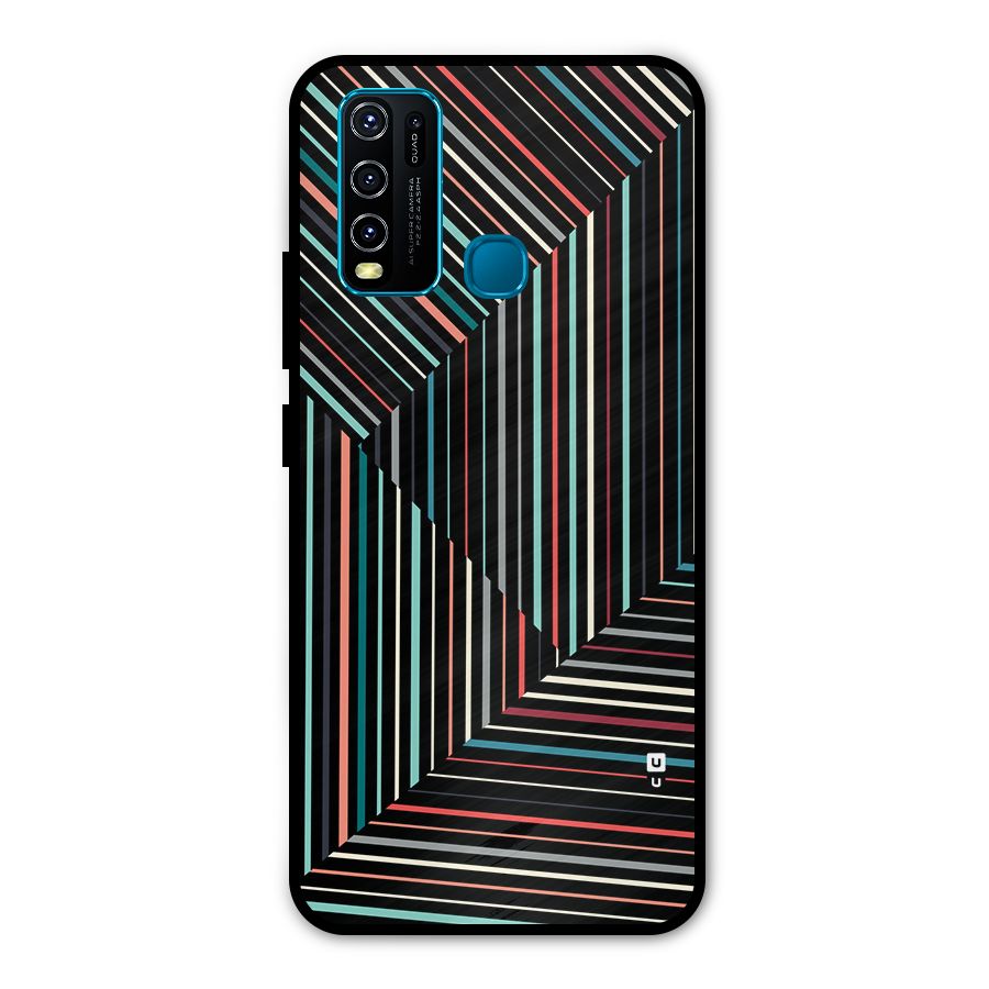 Angulars Stripes Metal Back Case for Vivo Y30