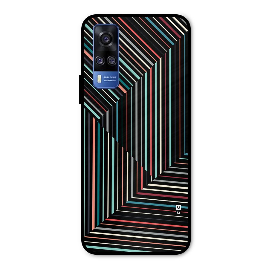 Angulars Stripes Metal Back Case for Vivo Y31