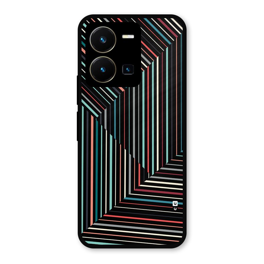 Angulars Stripes Metal Back Case for Vivo Y35