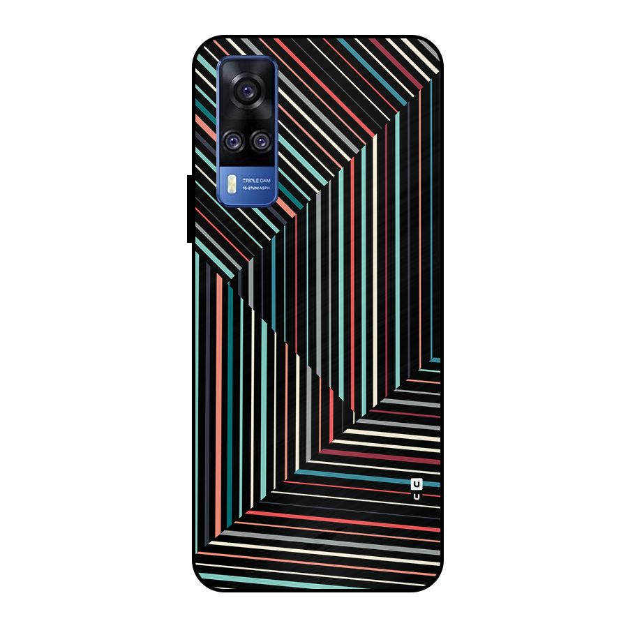Angulars Stripes Metal Back Case for Vivo Y51