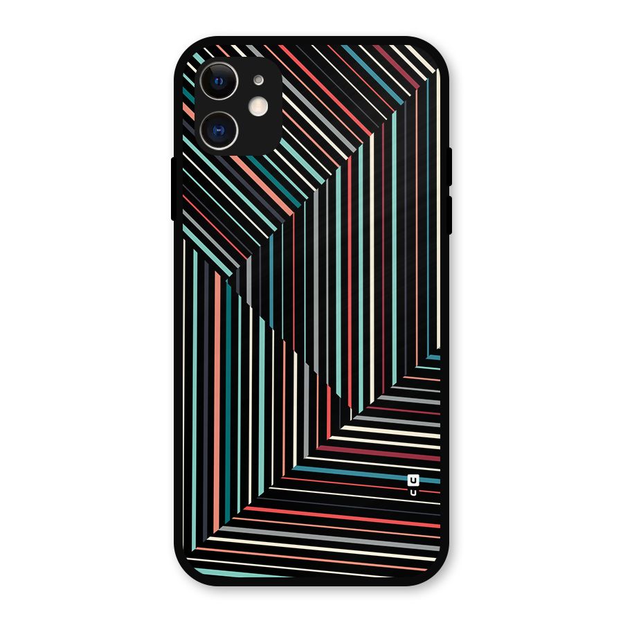 Angulars Stripes Metal Back Case for iPhone 11