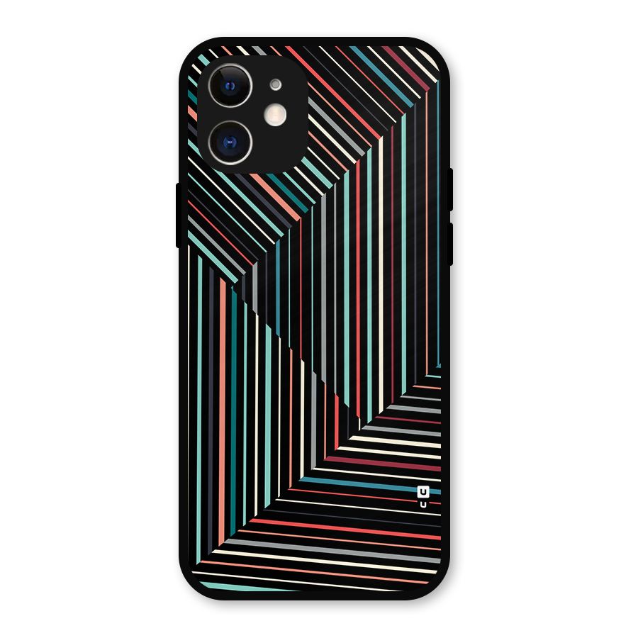Angulars Stripes Metal Back Case for iPhone 12