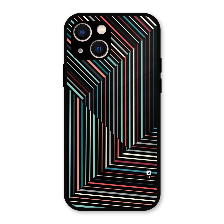 Angulars Stripes Metal Back Case for iPhone 13