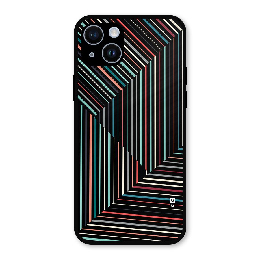 Angulars Stripes Metal Back Case for iPhone 14