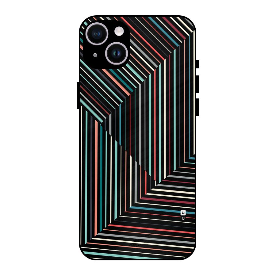 Angulars Stripes Metal Back Case for iPhone 14 Plus