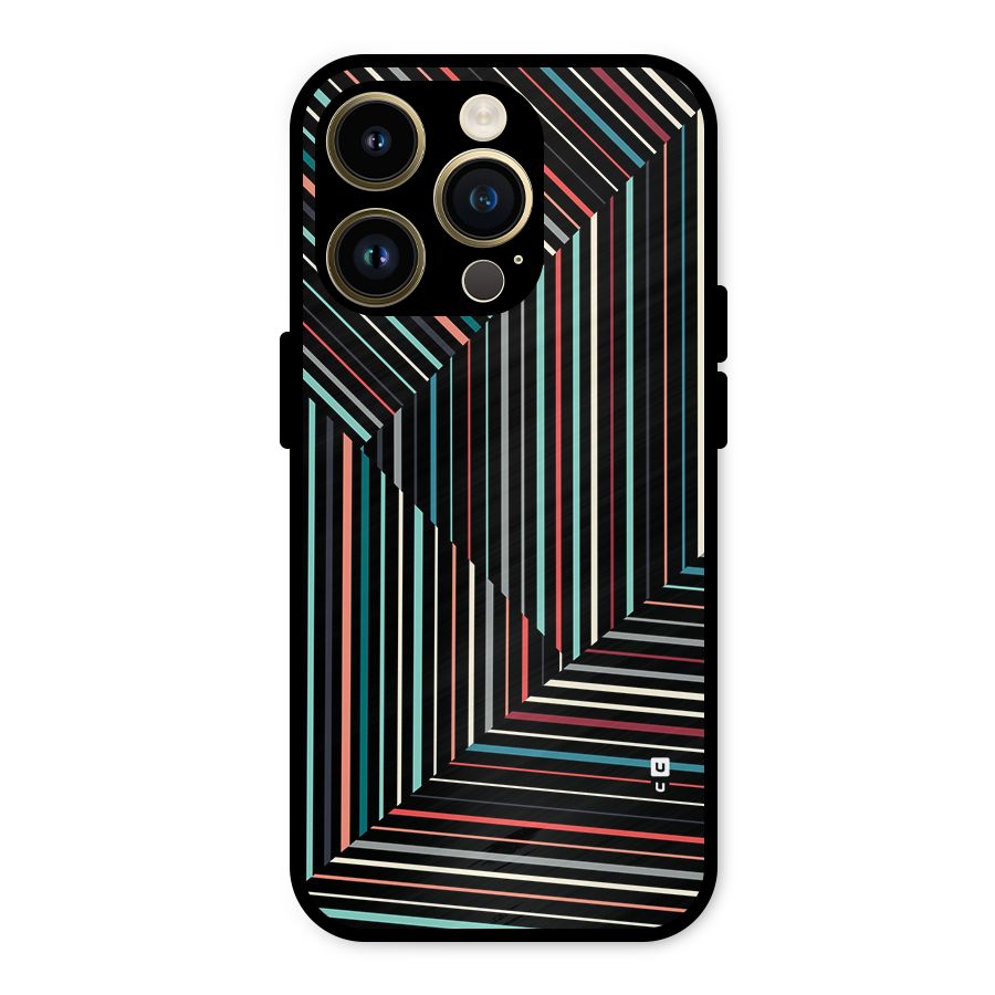 Angulars Stripes Metal Back Case for iPhone 14 Pro