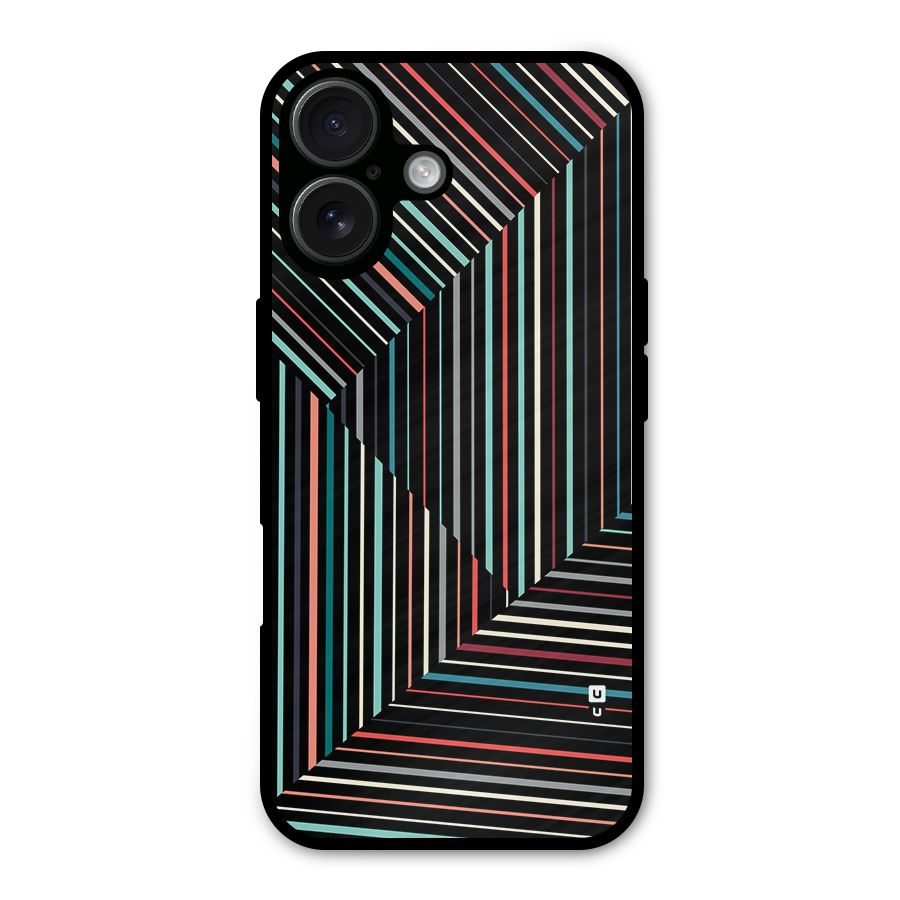 Angulars Stripes Metal Back Case for iPhone 16