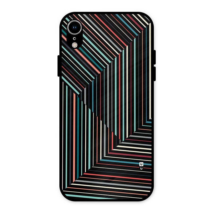Angulars Stripes Metal Back Case for iPhone XR