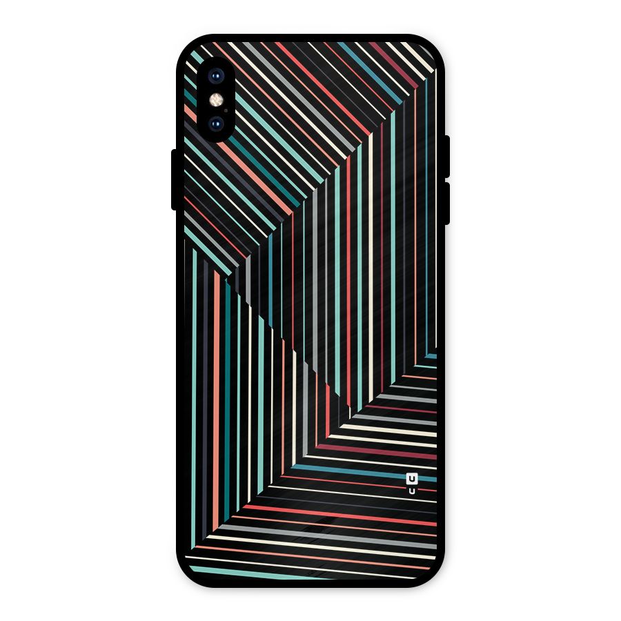 Angulars Stripes Metal Back Case for iPhone XS Max