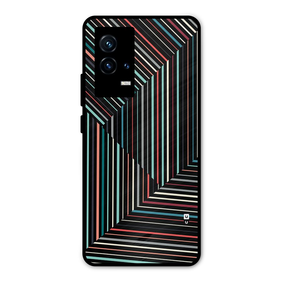 Angulars Stripes Metal Back Case for iQOO 9 5G