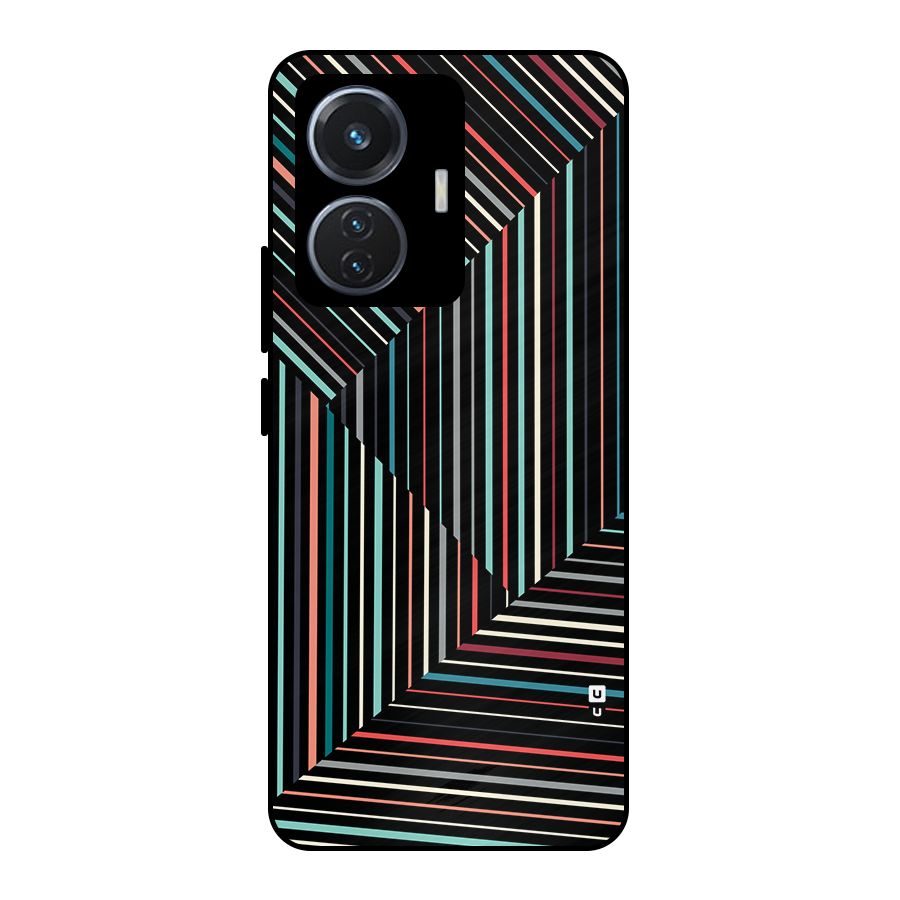 Angulars Stripes Metal Back Case for iQOO Z6 44W