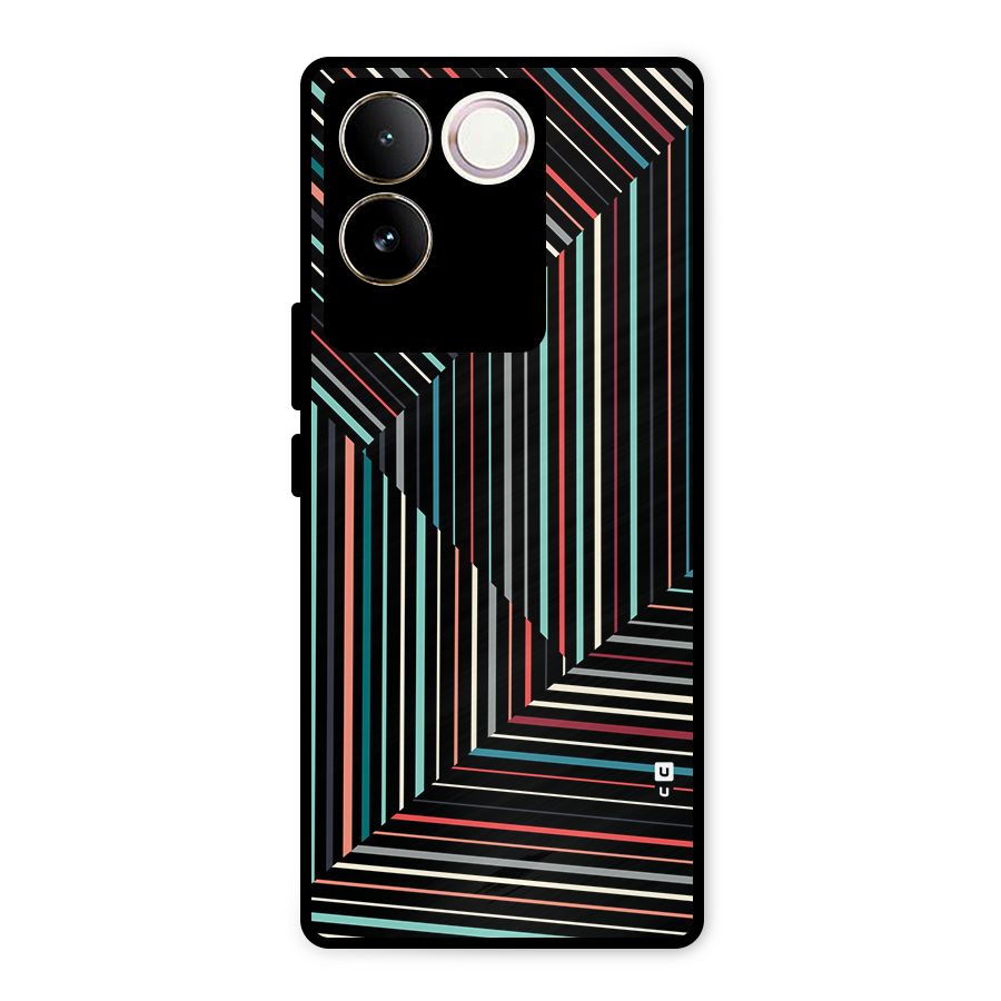 Angulars Stripes Metal Back Case for iQOO Z7 Pro