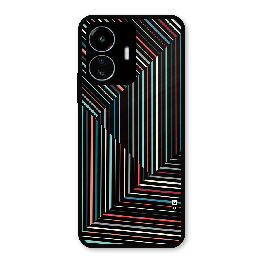 Angulars Stripes Metal Back Case for vivo iQOO Z6 Lite 5G